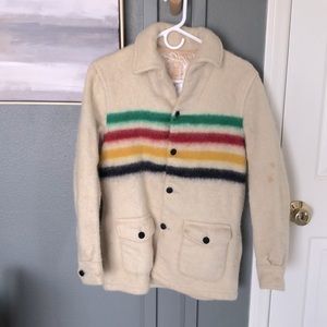 Vintage Hudson Bay 4 stripe wool coat